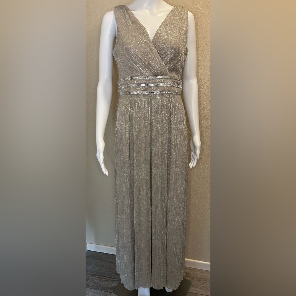 R & M Richards Dress - Gold and Silver with jeweled accent - Size 6